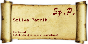 Szilva Patrik névjegykártya